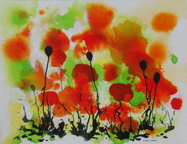 Poppies on Green